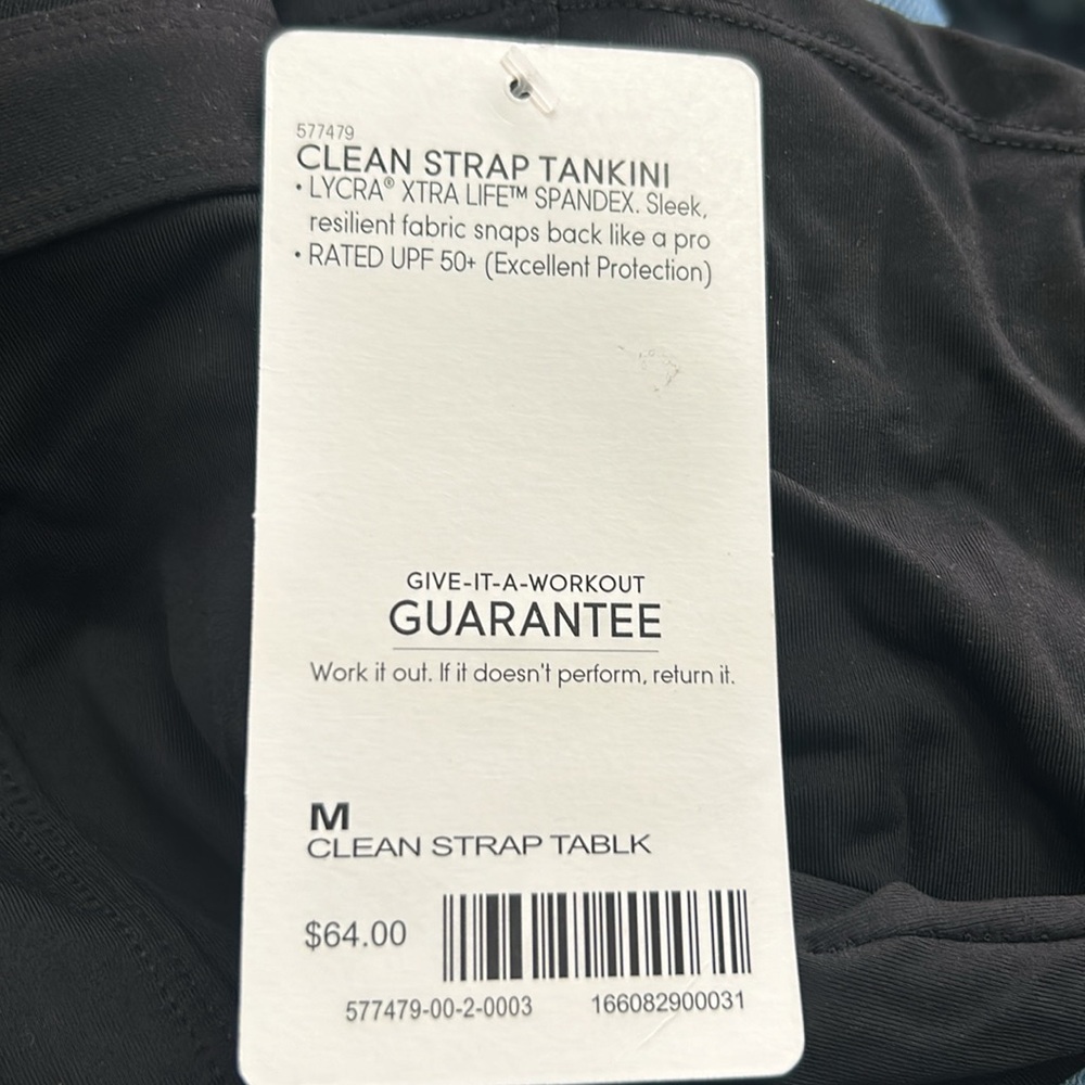 Athleta clean strap tankini adjustable strap swim top black - Picture 7 of 7